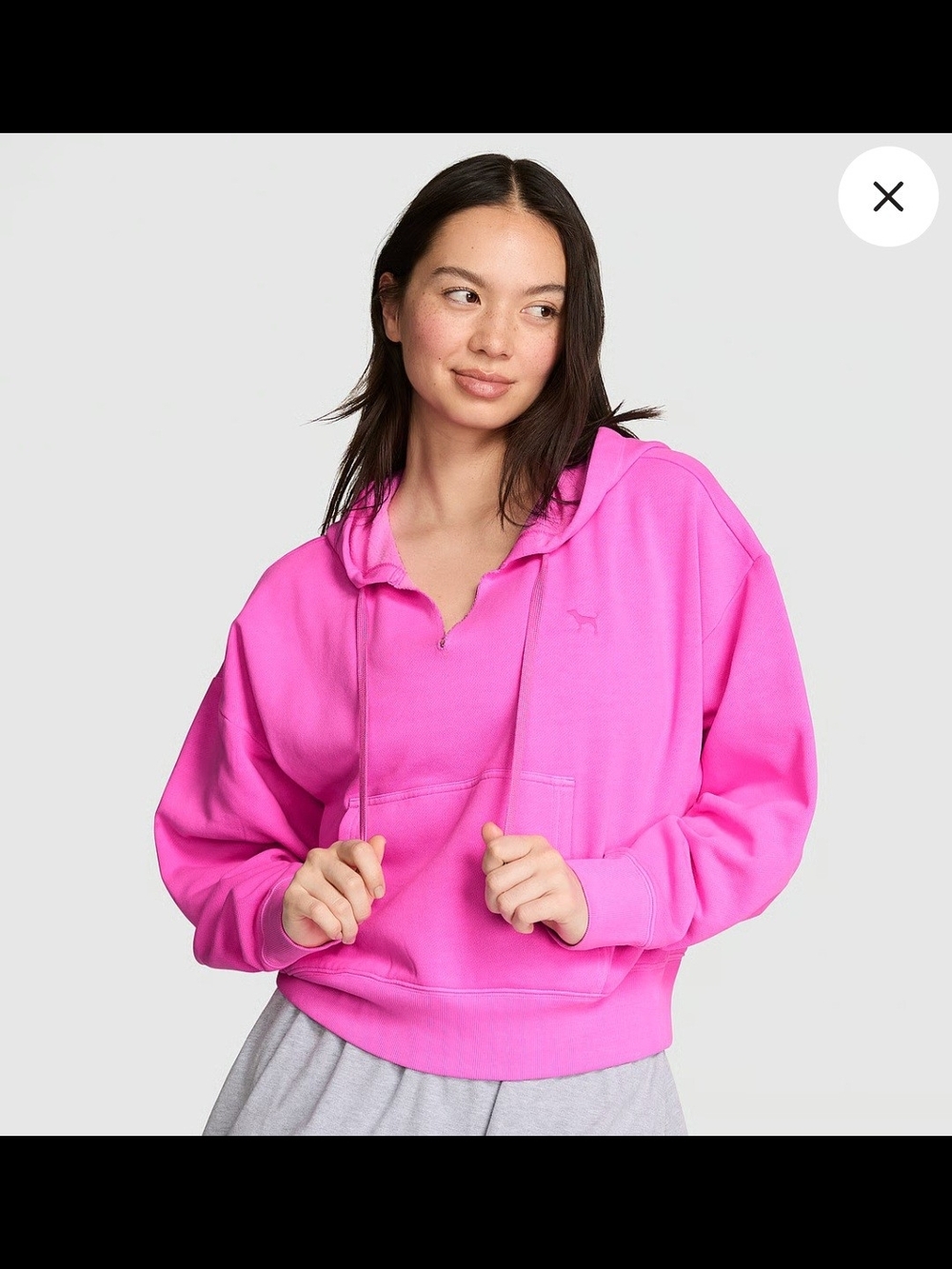 PINK Victoria's Secret Hot Pink Logo Hoodie - Picture 2 of 2